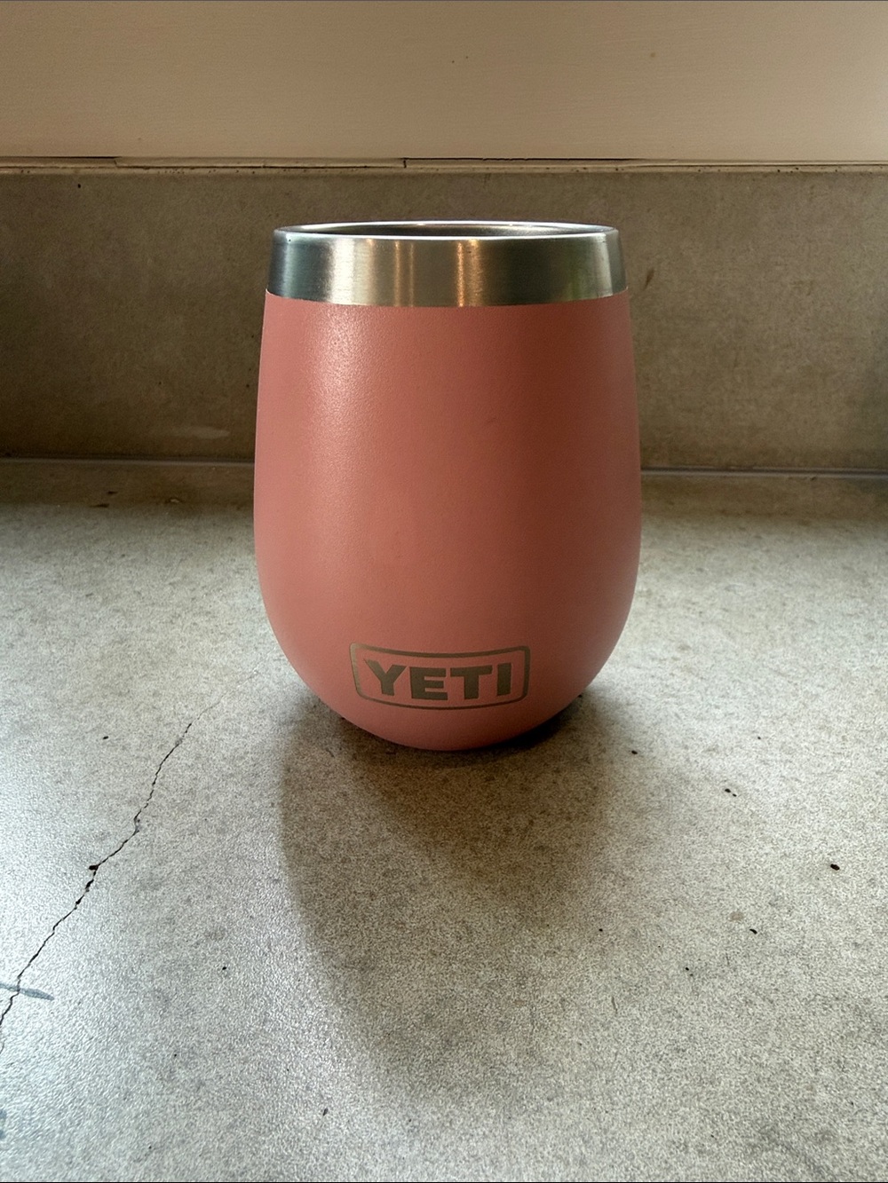 Yeti Pink Stainless Rim Insulated Stemless Wine Tumbler